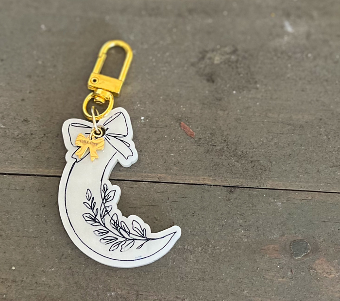 Coastal Harvest Crescent Moon Bag Charm & Keychain