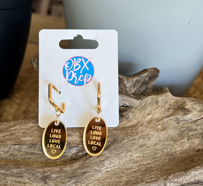 Live Loud, Love Local Mirror Acrylic Statement Earrings