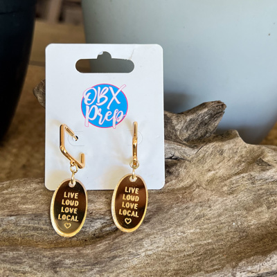 Live Loud, Love Local Mirror Acrylic Statement Earrings