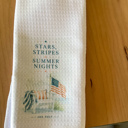  Stars, Stripes & Summer Nights Tea Towel | Patriotic Coastal Kitchen Towel | Americana Kitchen Decor | Handmade in the Outer Banks