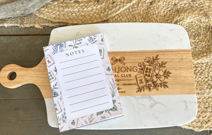 Mahjong Notes Notepad | 5x7 Handmade Memo Pad | Mahjong Stationery | Game Night Gift