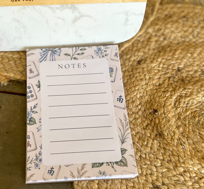 Mahjong Notes Notepad | 5x7 Handmade Memo Pad | Mahjong Stationery | Game Night Gift