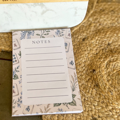 Mahjong Notes Notepad | 5x7 Handmade Memo Pad | Mahjong Stationery | Game Night Gift