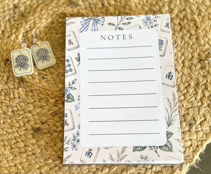 Mahjong Notes Notepad | 5x7 Handmade Memo Pad | Mahjong Stationery | Game Night Gift