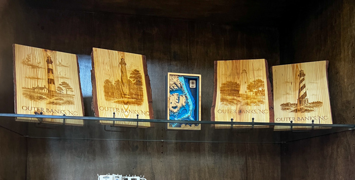 OBX HERITAGE LIGHTHOUSE COLLECTION Engraved Live Edge Wood Plaques