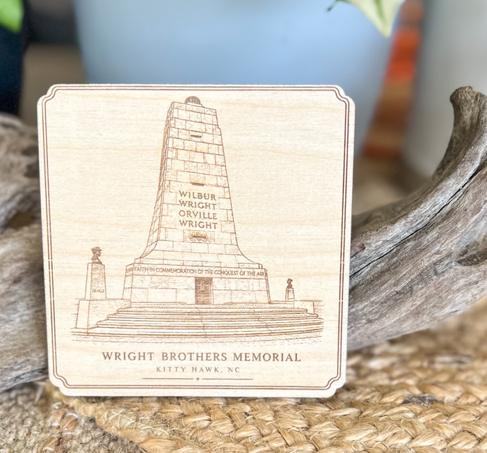 Outer Banks Heritage Engraved Wood Coasters | OBX Landmark Collection