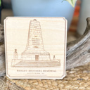 06- Wright Brothers Memorial Outer Banks Heritage Engraved Wood Coasters | OBX Landmark Collection