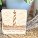 Cape Hatteras Lighthouse Outer Banks Heritage Engraved Wood Coasters | OBX Landmark Collection