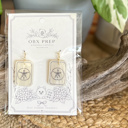 Sand Dollar Mahjong Tile Earrings | Pearl Ivory Acrylic | Gold Stud Earrings | Handmade Mahjong Jewelry