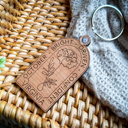  Personalized Birth Flower Keychain | Engraved Wood Birth Month Key Ring | Custom Name Gift | Birth Flower Collection