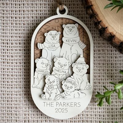 Personalized Polar Bear Family Ornaments