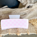  Pink Trellis Hair Claw | Preppy Pink & White Hair Clip | Coastal Hair Accessory | Large Acrylic Hair Claw
