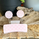  Pink Trellis Hair Claw | Preppy Pink & White Hair Clip | Coastal Hair Accessory | Large Acrylic Hair Claw