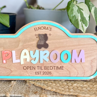 Personalized Kids Play Sign | Custom Pretend Play Shop Sign | Playroom Decor