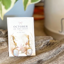  October on the Coast Baroque Pearl Earrings | Gold Square Huggie Hoops | Natural Pearl Drop Earrings | Coastal Fall Jewelry