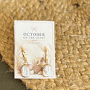  October on the Coast Baroque Pearl Earrings | Gold Square Huggie Hoops | Natural Pearl Drop Earrings | Coastal Fall Jewelry
