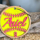 Softball- same but yellow/green ball instead of white Custom Sports Bag Tag – Personalized & Hand Painted in the OBX