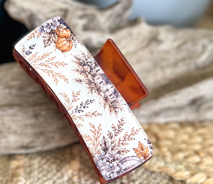 Fall Preppy Coastal Autumnb Hair Claw Clip 
