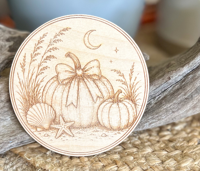 October on the Coast Wood Coaster Set | Engraved Baltic Birch Coastal Fall Coasters | Cozy Fall Home