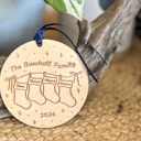  Personalized Family Stocking Ornament | Engraved Baltic Birch Christmas Keepsake