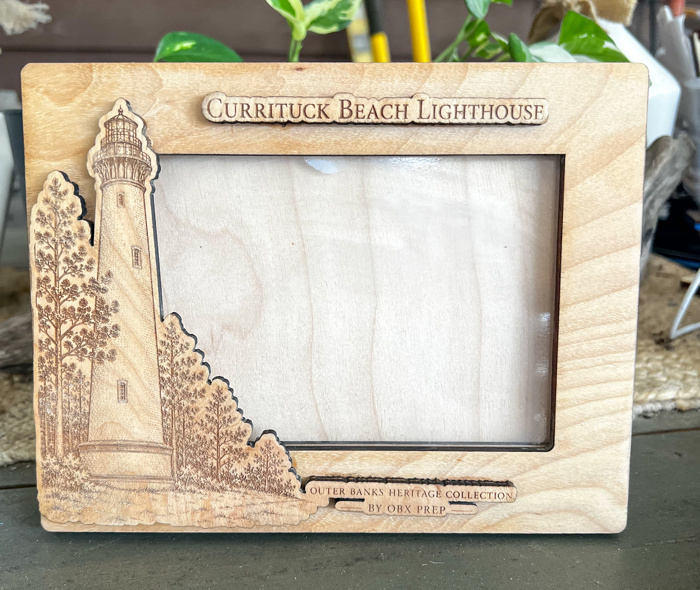 Outer Banks Heritage Collection Photo Frame | Handmade Wooden Landmark Picture Frame | Engraved Baltic Birch Keepsake