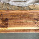 Ocracoke Lighthouse Outer Banks Lighthouse Acacia Serving Tray | Engraved OBX Heritage Coastal Gift
