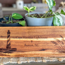 Cape Hatteras Lighthouse Outer Banks Lighthouse Acacia Serving Tray | Engraved OBX Heritage Coastal Gift