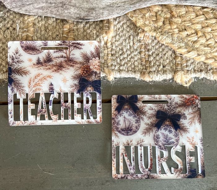 Coastal Christmas Badge Buddy | Nurse or Teacher Holiday ID Badge Backer | Custom Profession
