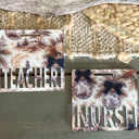 2 Pack Horizontal Badge Coastal Christmas Badge Buddy | Nurse or Teacher Holiday ID Badge Backer | Custom Profession