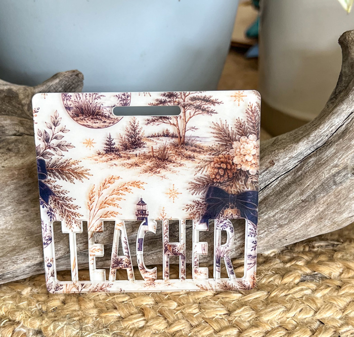 Coastal Christmas Badge Buddy | Nurse or Teacher Holiday ID Badge Backer | Custom Profession
