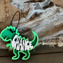  Custom Dinosaur Wood Bag Tag – Hand-Painted Back-to-School Name Tag