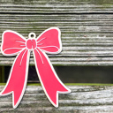 Red Bow with Pink/White Stripe Personalized Bow Christmas Ornament, Pink and Red Preppy Ornament, Striped Acrylic Bow, Custom Name Christmas Keepsake