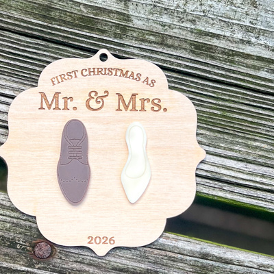 Personalized First Christmas as Mr. & Mrs. Ornament