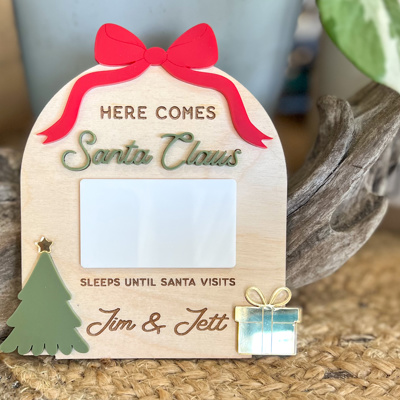 Personalized Christmas Countdown Sign | Dry Erase Santa Countdown | Christmas Magnet or Mini Shelf Sitter | Kids Advent Gift