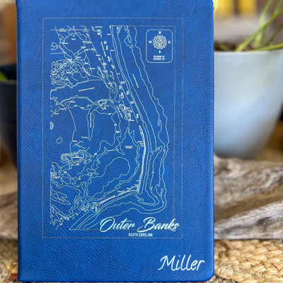 Personalized Coastal Map Notebook | Custom Beach Journal