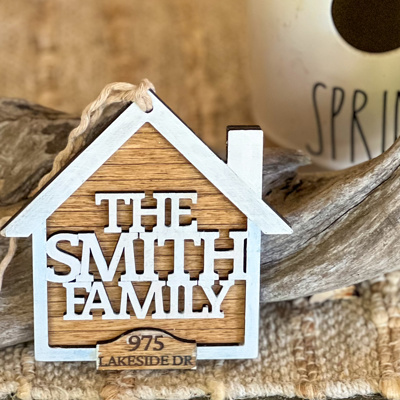Custom Home Address Ornament | Personalized Family Christmas Gift | Handmade in OBX