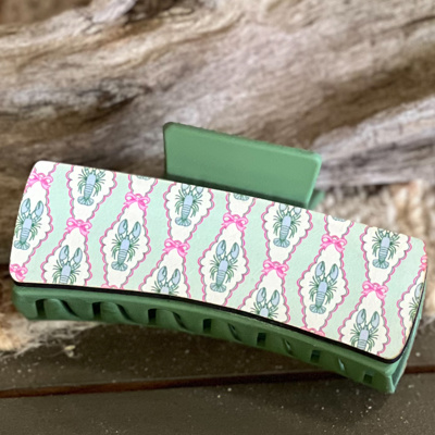 Coquette Lobster Hair Claw | Handmade in OBX | Soft Nautical Style