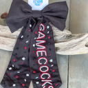  Handmade Beaded "Gamecocks" Hair Bow – Game Day & School Spirit Accessory ❤️⚡🐔