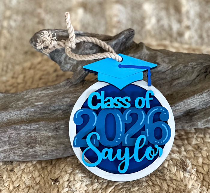 Custom Graduation Ornament – Personalized Name, Year & School Colors | Handmade OBX Keepsake Gift