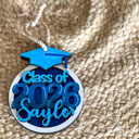  Custom Graduation Ornament – Personalized Name, Year & School Colors | Handmade OBX Keepsake Gift