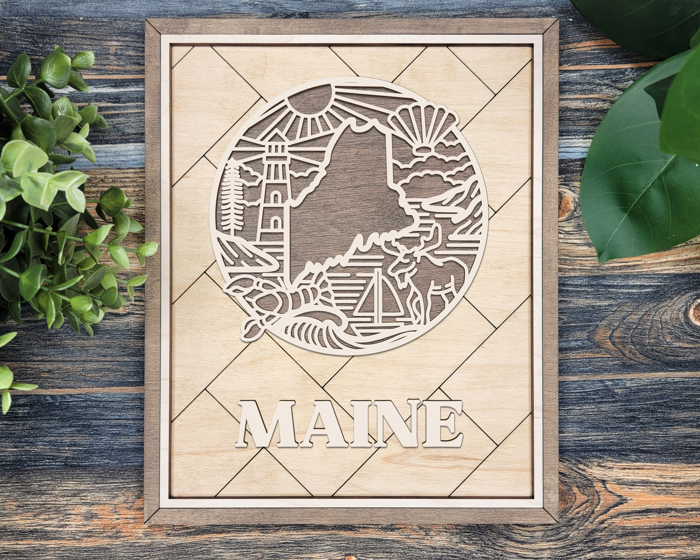 State Heritage Collection – Handcrafted Wooden State Signs & Ornaments | 52 Designs Including All 50 States, Puerto Rico & Guam