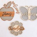  Custom Rattan Cane Sign – Personalized Name or Welcome Sign- Personalized Gifts For the Season