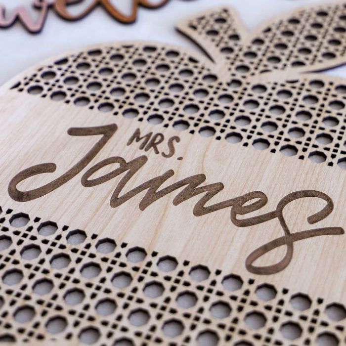 Custom Rattan Cane Sign – Personalized Name or Welcome Sign- Personalized Gifts For the Season