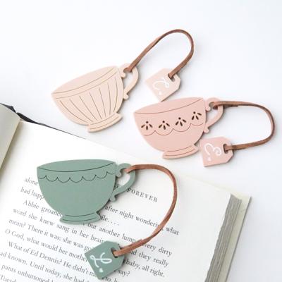 Personalized Teacup Bookmark | Scalloped Tea Cup Page Marker with Initial