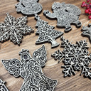✨ Jane Exclusive: Outline Ornament Complete Set – Handcrafted Baltic Birch Holiday Decor ✨ Handmade Outline Christmas Ornaments | Baltic Birch Angel, Reindeer, Santa, Snowflake, Tree & Snowman | Pattern Ply or Stained