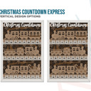Vertical  Christmas Countdown Express Train-Themed Days Until Christmas Sign Express