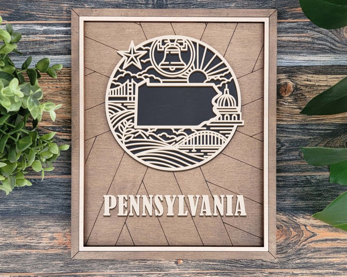 State Heritage Collection – Handcrafted Wooden State Signs & Ornaments | 52 Designs Including All 50 States, Puerto Rico & Guam