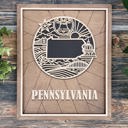 Angled Staarburst State Heritage Collection – Handcrafted Wooden State Signs & Ornaments | 52 Designs Including All 50 States, Puerto Rico & Guam
