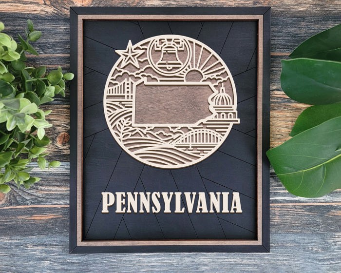 State Heritage Collection – Handcrafted Wooden State Signs & Ornaments | 52 Designs Including All 50 States, Puerto Rico & Guam