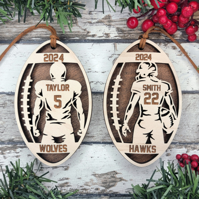 Personalized Football Player Ornaments – Handmade in the OBX